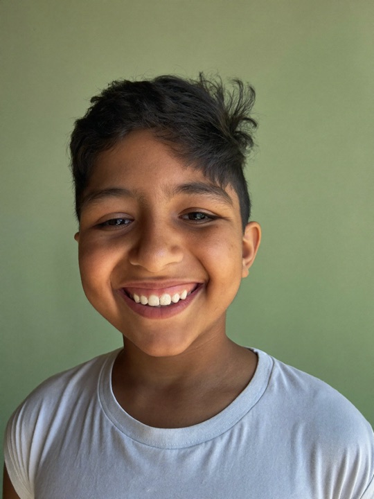 A child smiling